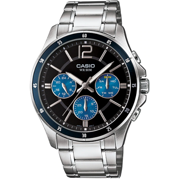 Casio Black Stainless Steel Black Dial Quartz Watch for Gents - MTP-VD01B-1BVUDF(AG)