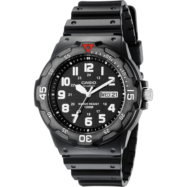 Casio Youth Black Silicone Strap Strap Black Dial Quartz Watch for Gents - MRW-200H-1BVDF