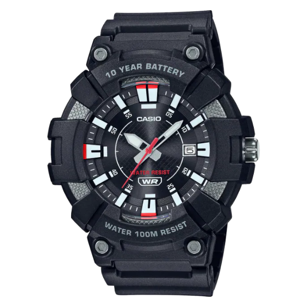 Casio Black Silicone Strap Strap Black Dial Quartz Watch for Gents - MW-610H-1AVDF(AG)