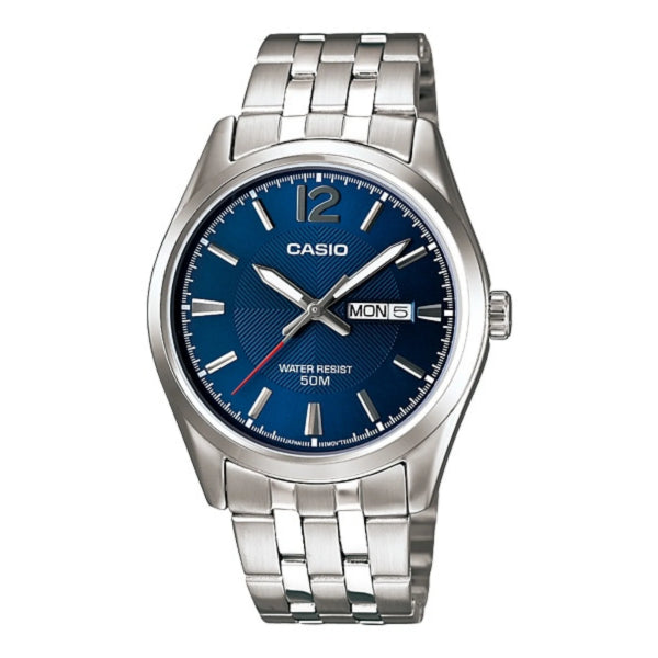 Casio Enticer Silver Stainless Steel Blue Dial Quartz Watch for Gents - MTP-1335D-2AVDF