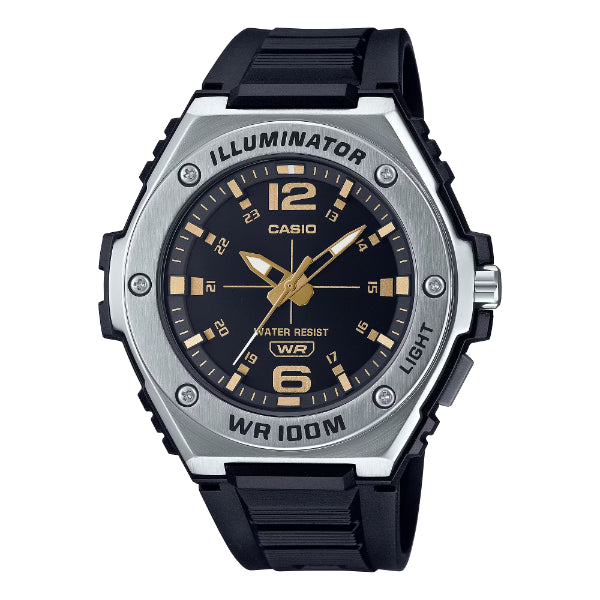 Casio Illiuminator Black Silicone Strap Strap Black Dial Quartz Watch for Gents - Casio MWA-100H-1A2VDF(AG)