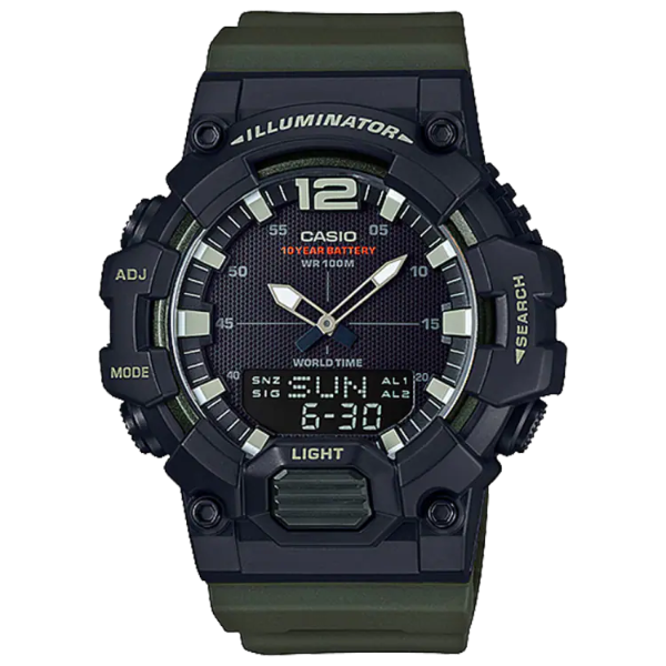 Casio Illuminator Black Silicone Strap Strap Black Dial Quartz Watch for Gents - HDC-700-3AVDF (AG)