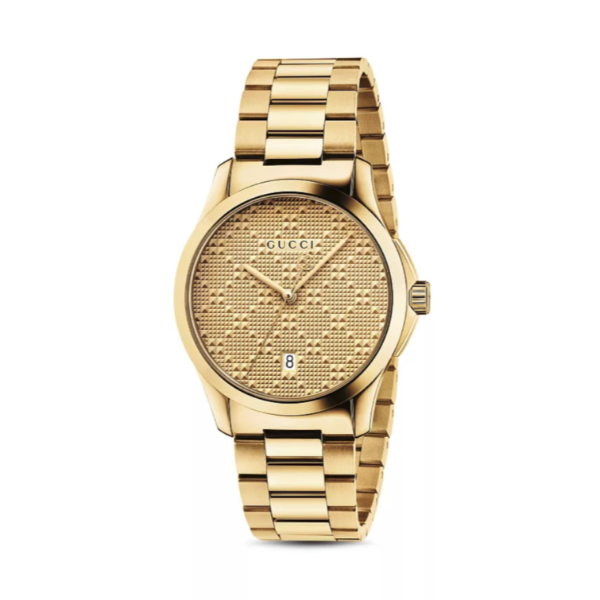 Gucci G-Timeless Gold Stainless Steel Gold Diamond Dial Quartz Watch for Unisex - YA126461