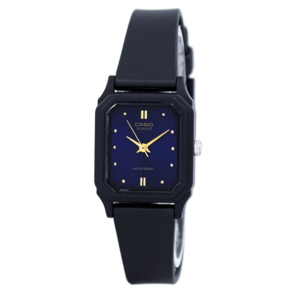 Casio Black Silicone Strap Strap Blue Dial Quartz Watch for Ladies - LQ-142E-2ADF