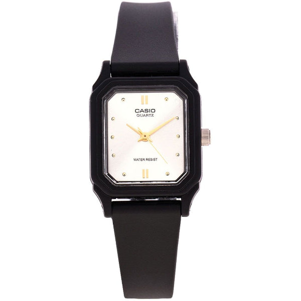 Casio Black Silicone Strap Strap Silver Dial Quartz Watch for Ladies - LQ-142E-7ADF