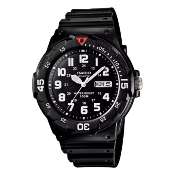 Casio Black Silicone Strap Strap Black Dial Quartz Watch for Gents - Casio MRW-200H-1BVDF(AG)