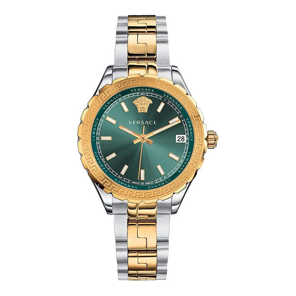 Versace Hellenyium Two-tone Stainless Steel Green Dial Quartz Watch for Ladies - V12050015