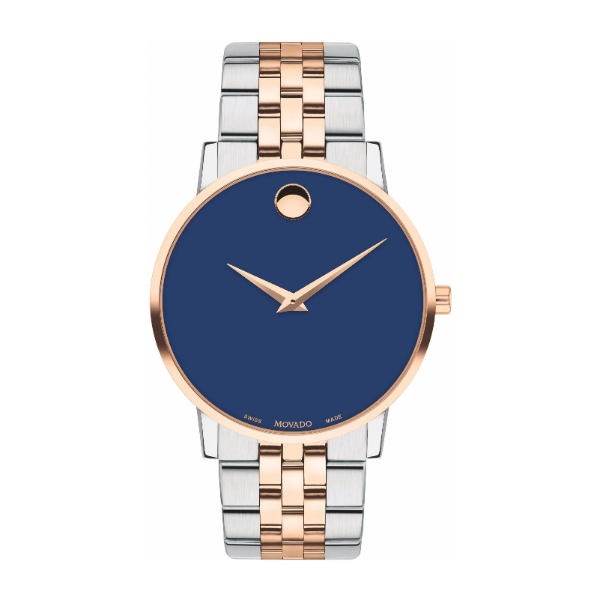 Movado Museum Two-Tone Stainless Steel Blue Dial Quartz Watch for Gents - 607267