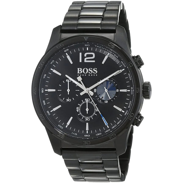 HUGO BOSS Professional Black Stainless Steel Black Dial Chronograph Quartz Watch for Gents - 1513528