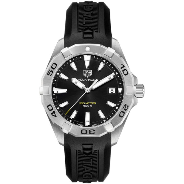 Tag Heuer Aquaracer Black Silicone Black Dial Quartz Watch for Gents - WBD1110.FT8021