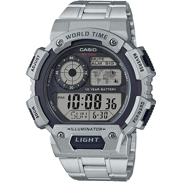 Casio Silver Stainless Steel Grey Dial Quartz Watch for Gents - AE-1400WHD-1AVDF AG