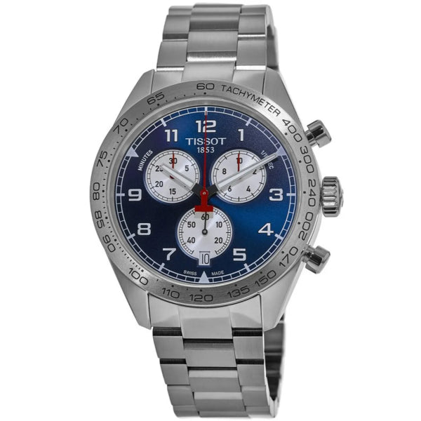 Tissot PRS 516 Silver Stainless Steel Blue Dial Chronograph Quartz Watch for Men's - T131.617.11.042.00