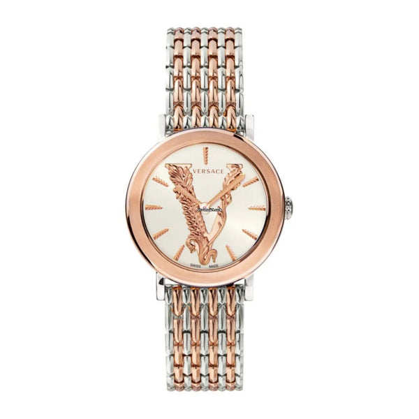 Versace Virtus Two-Tone Stainless Steel White Dial Quartz Watch for Ladies - VEHC00519