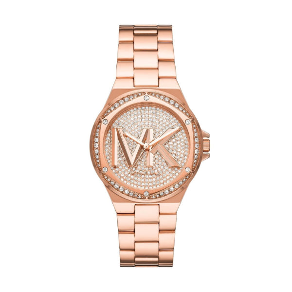 Michael Kors Lennox Rose Stainless Steel Rose Gold Dial Quartz Watch for Ladies - MK7230