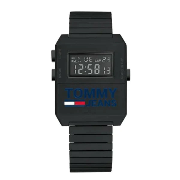 Tommy Hilfiger Tommy Jeans Expedition Black Silicone Strap Dark Blue Dial Quartz Unisex Watch - 1791671