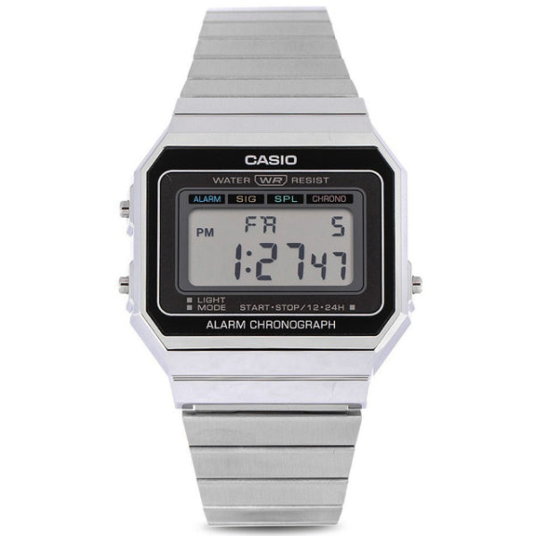 Casio Vintage Collection Silver Stainless Steel Silver Dial Quartz Unisex Watch - A-700W-1ADF