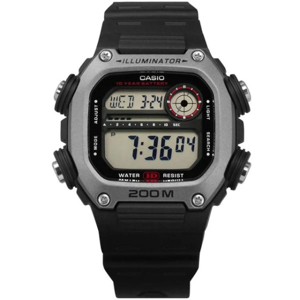 Casio Illuminator Grey Silicone Strap Grey Dial Quartz Watch for Gents - DW-291H-1AVDF