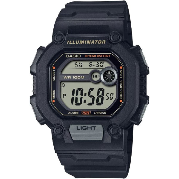 Casio Youth Black Silicone Strap Strap Digital Black Dial Quartz Unisex Watch - W-737HX-1AVDF