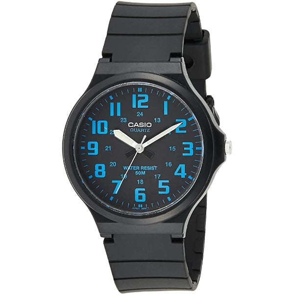 Casio Youth Black Silicone Strap Strap Blue & Black Dial Quartz Watch for Gents - MW-240-2BVDF