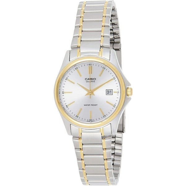 Casio General Two-tone Stainless Steel Silver Dial Quartz Unisex Watch - LTP-1183G-7ADF