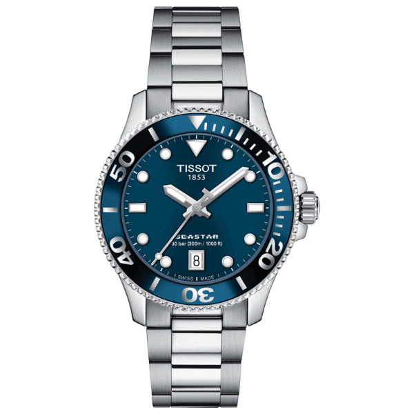 Tissot Seastar 1000 Silver Stainless Steel Blue Dial Quartz Unisex Watch - T120.210.11.041.00