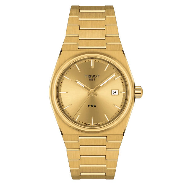 Tissot PRX Gold Stainless Steel Gold Dial Quartz Unisex Watch - T137.210.33.021.00