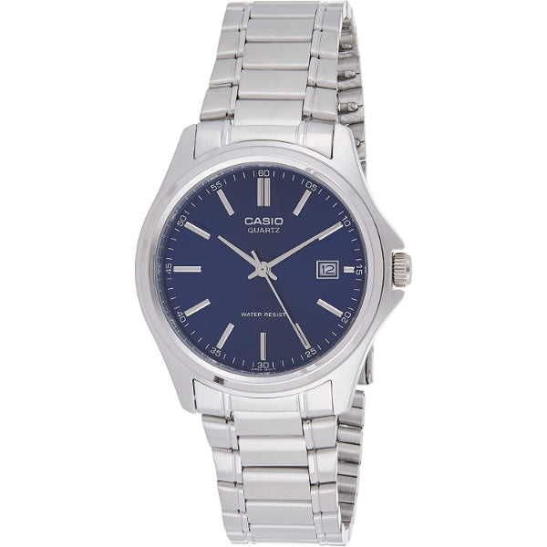 Casio Analog Silver Stainless Steel Blue Dial Quartz Watch for Ladies - LTP-1183A-2ADF