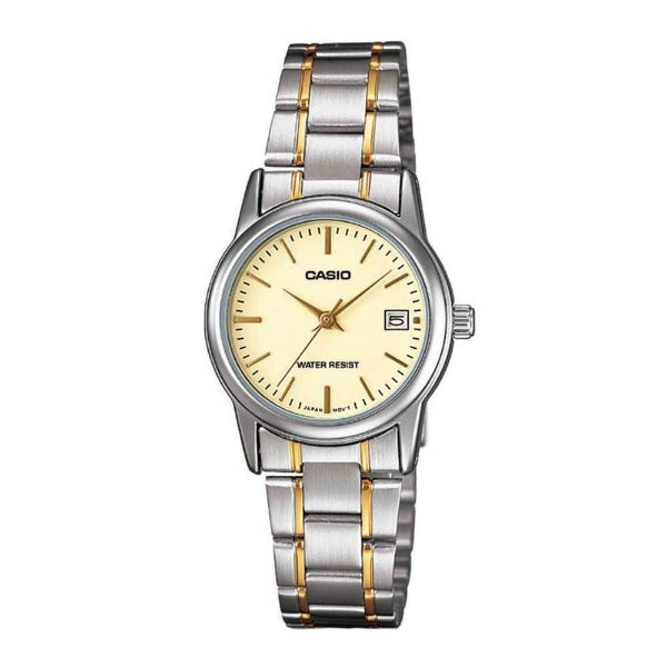 Casio Two-tone Stainless Steel Silver Dial Quartz Watch for Ladies - LTP-V002SG-9AUDF