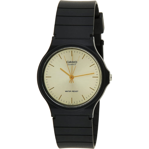 Casio Black Silicone Strap Strap White Dial Quartz Watch for Gents - MQ-24-9ELDF