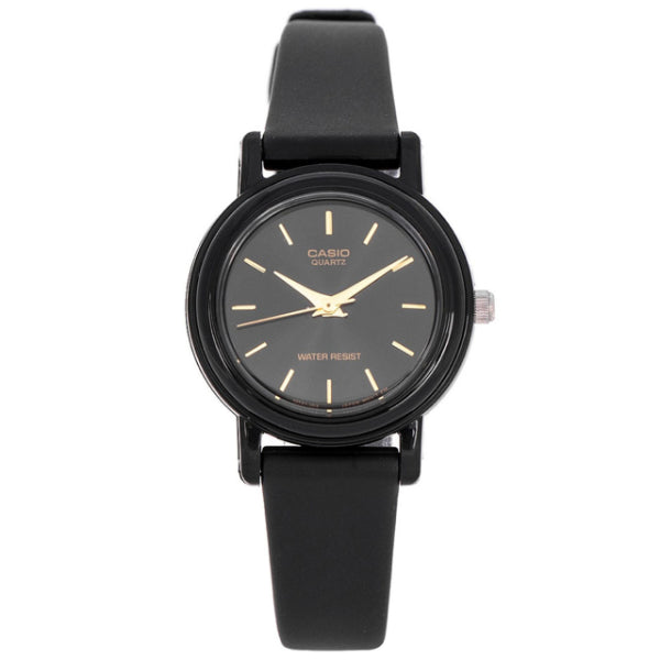 Casio Black Silicone Strap Strap Black Dial Quartz Watch for Ladies - LQ-139EMV-1ALDF