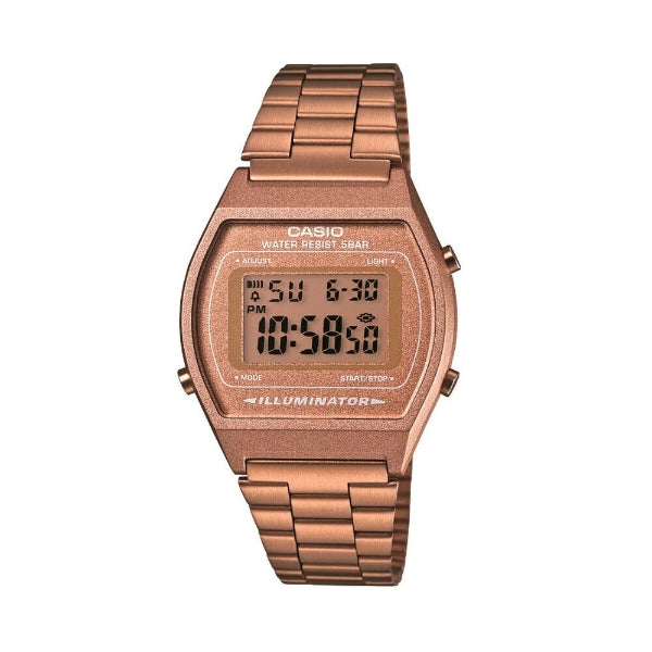 Casio Illuminator Rose Gold Stainless Steel Rose Gold Dial Quartz Unisex Watch - B640WC-5ADF