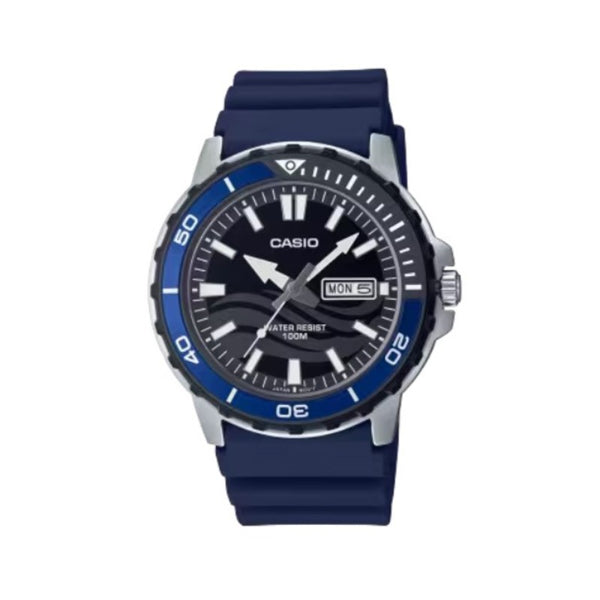 Casio Standard Blue Silicone Strap Strap Blue Dial Quartz Watch for Gents - MTD-125-2AVDF