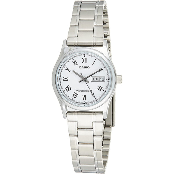 Casio Standard Silver Stainless Steel White Dial Quartz Watch for Ladies - LTP-V006D-7BUDF
