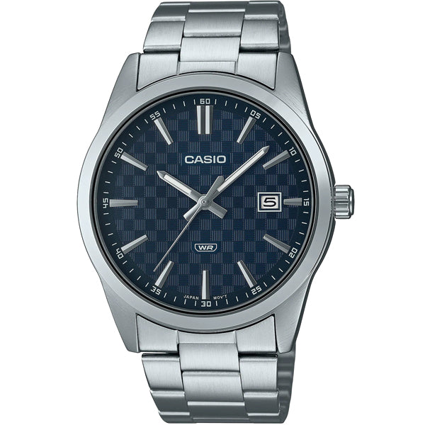 Casio Enticer Silver Stainless Steel Blue Dial Quartz Watch for Gents - MTP-VD03D-2AUDF
