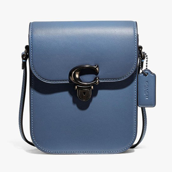 Coach Crosbody Bag in Washed Chambray Glovetanned Leather with Flap and Pushlock Closure - CA057