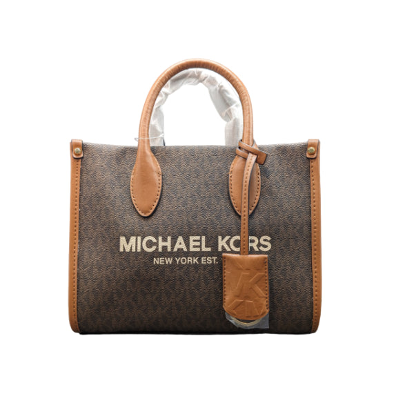 Michael Kors Mirella Shopper Crossbody Leather Bag In Brown Acorn - 35S2G7ZC5B
