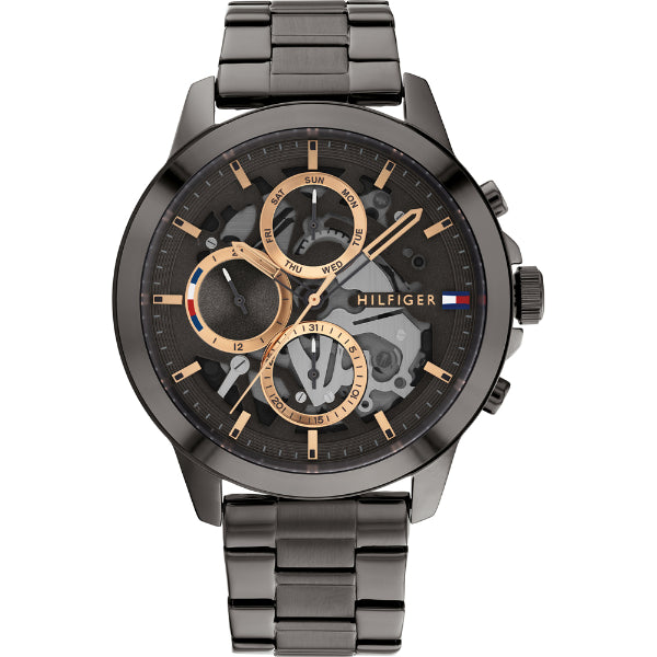 Tommy Hilfiger Henry Grey Stainless Steel Grey Dial Chronograph Quartz Watch for Gents - 1710479