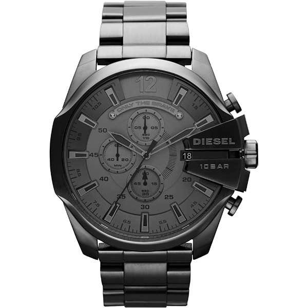 Diesel Mega Chief Grey Stainless Steel Grey Dial Chronograph Quartz Watch for Gents - DZ4282