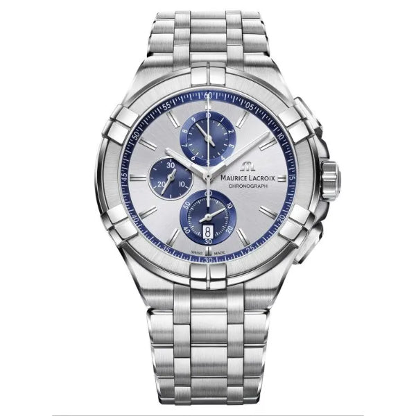 Maurice Lacroix Aikon Silver Stainless Steel Silver Dial Chronograph Quartz Watch for Gents - AI1018-SS002-131-1
