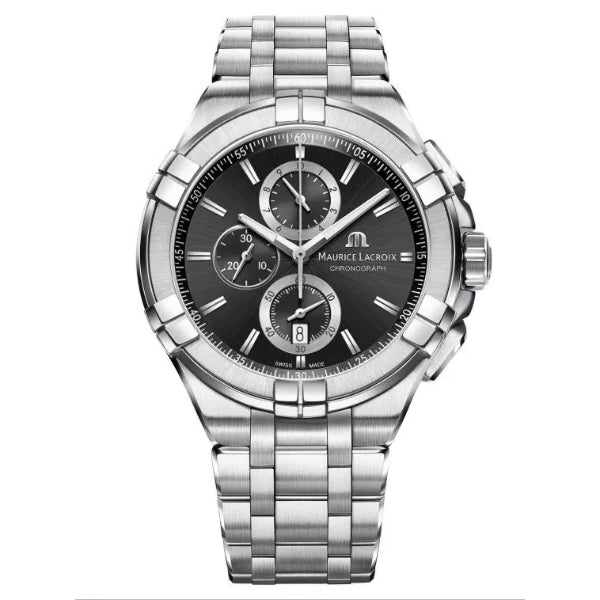 Maurice Lacroix Aikon Silver Stainless Steel Grey Dial Chronograph Quartz Watch for Gents - AI1018-SS002-330-1