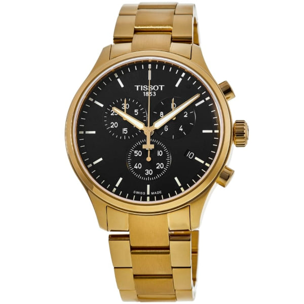 Tissot XL Classic Gold Stainless Steel Black Dial Chronograph Quartz Watch for Men's - T116.617.33.051.00