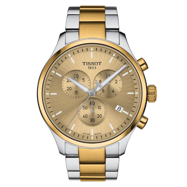Tissot XL Classic Two-tone Stainless Steel Gold Dial Chronograph Quartz Watch for Men's - T116.617.22.021.00