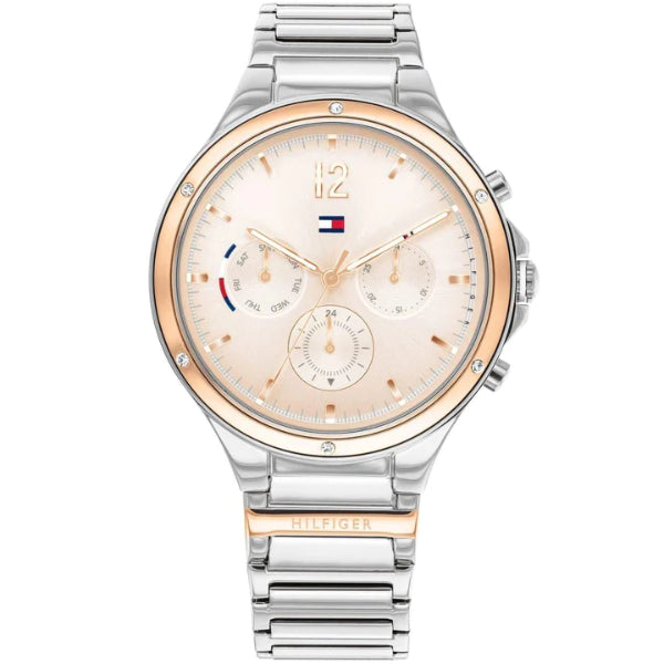 Tommy Hilfiger Eve Silver Stainless Steel Pink Dial Chronograph Quartz Watch for Gents - 1782279