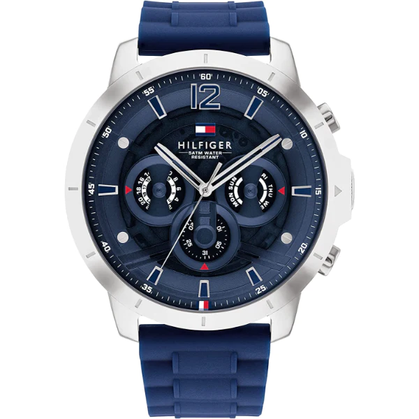 Tommy Hilfiger Luce Blue Silicone Strap Blue Dial Chronograph Quartz Watch for Gents - 1710489