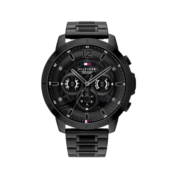 Tommy Hilfiger Luce Black Stainless Steel Black Dial Chronograph Quartz Watch for Gents - 1710494