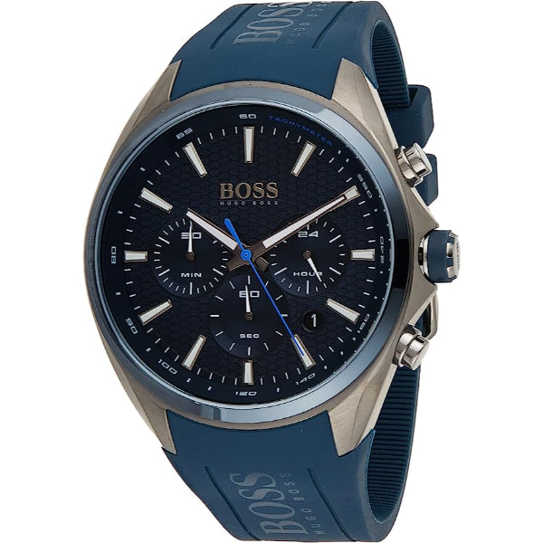 HUGO BOSS Sport Blue Silicone Strap Blue Dial Chronograph Quartz Watch for Gents - 1513856
