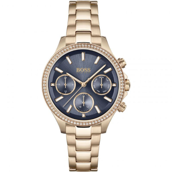 HUGO BOSS Hera Gold Stainless Steel Blue Dial Quartz Watch for Ladies - 1502566