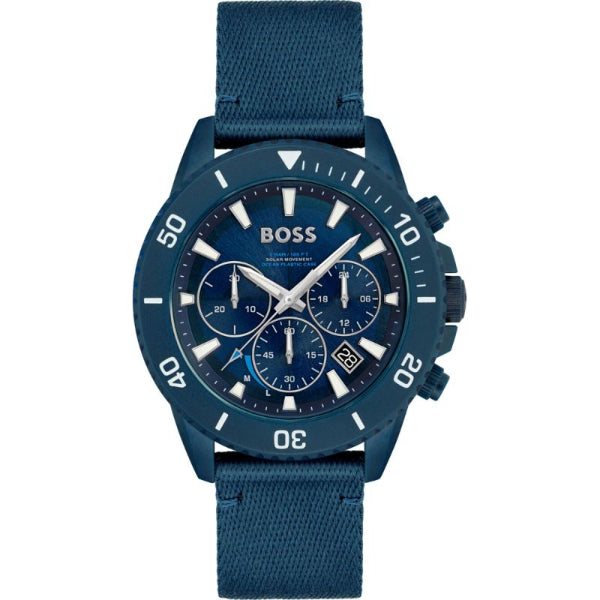HUGO BOSS Admiral Blue Plastic/Resin Strap Blue Dial Chronograph Quartz Watch for Gents - 1513919