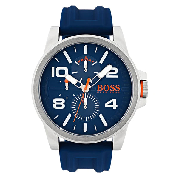 HUGO BOSS Detroit Blue Silicone Strap Blue Dial Quartz Watch for Gents ...