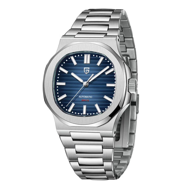 Pagani Design Silver Stainless Steel Blue Dial Automatic Watch for Gents - PD1728